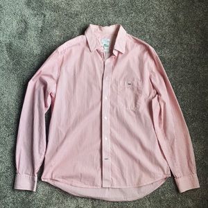 Red and white Lacoste dress shirt